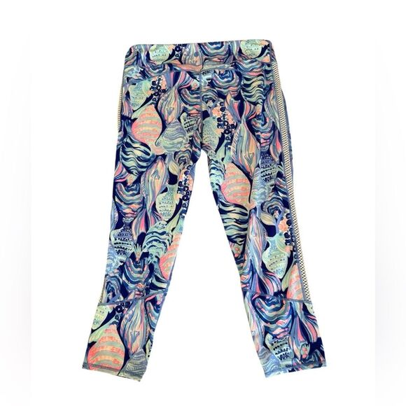 Lilly Pulitzer Luxletic Tamara Weekender Legging Twilight Blue Scale Up Women XL - Picture 2 of 10